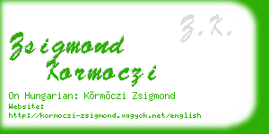 zsigmond kormoczi business card
